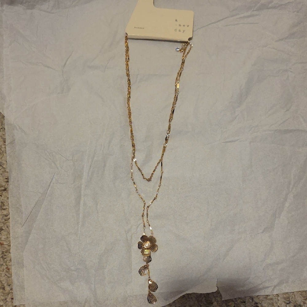 A New Day Gold Floral Pendant Necklace
